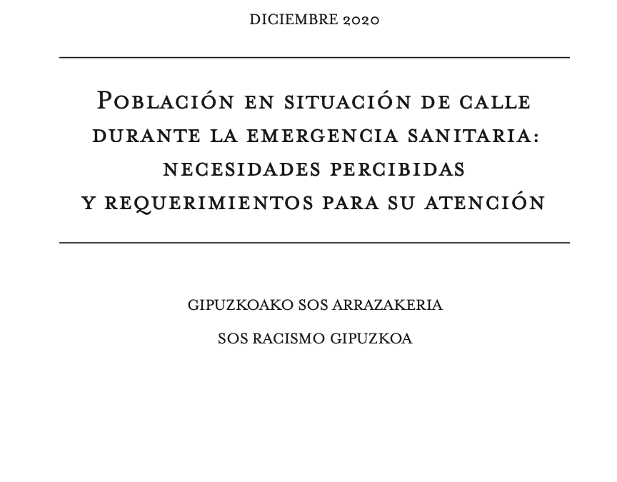 Población en situación de calle durante la emergencia sanitaria (2020)