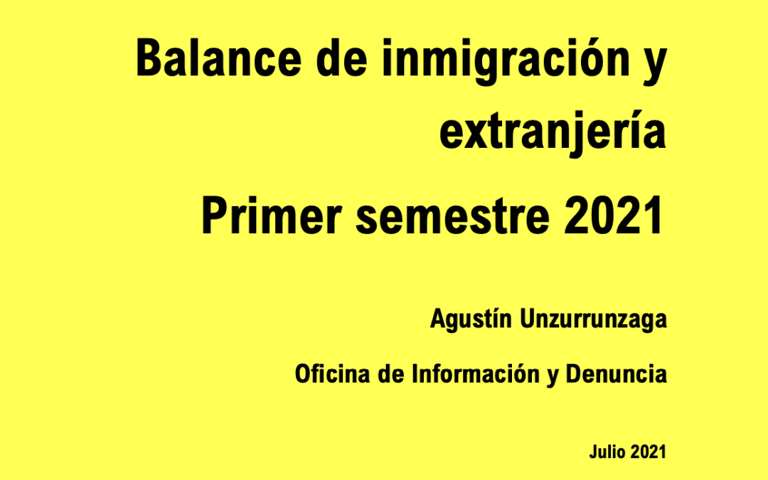 73. Balance de inmigración y extranjería (1er semestre 2021)