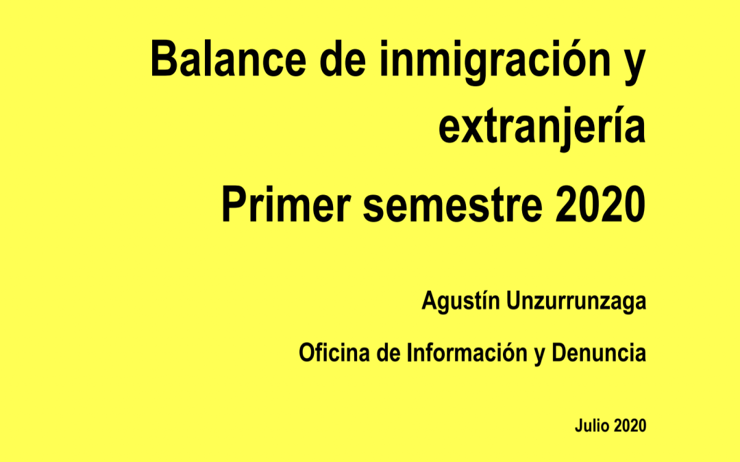 69. Balance de inmigración y extranjería (1er semestre 2020)