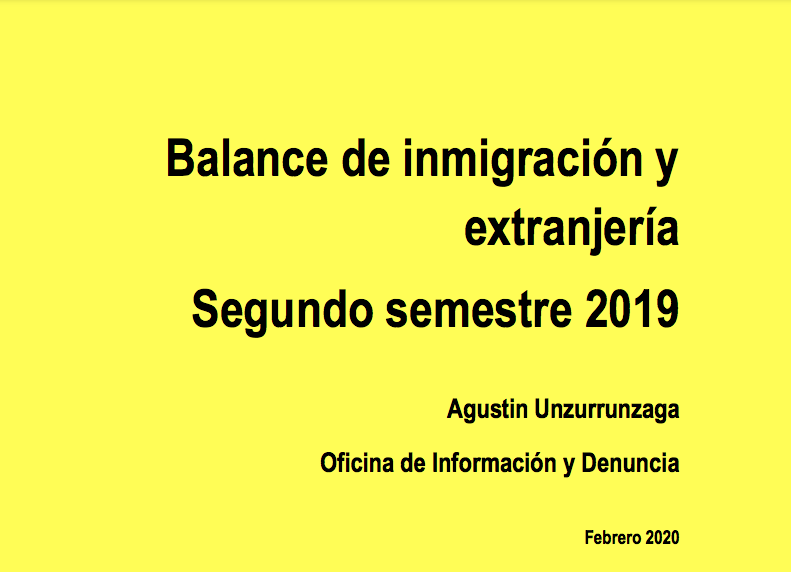 66. Balance de inmigración y extranjería (2º semestre 2019)