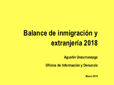 63. Blance de inmigración y extranjería 2018 – Gaztelaniaz