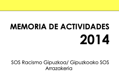 Memoria SOS 2014 (gaztelaniaz)
