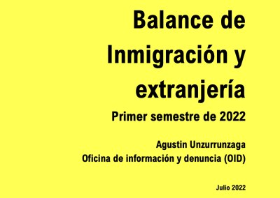 77. Balance de inmigración y extranjería (1º semestre 2022)